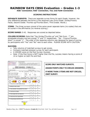 Rainbow Days CBSG Evaluation Form - Blank Fillable Template | Fill Out ...