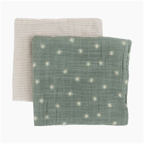 Little Unicorn Organic Cotton Muslin Swaddle Blanket 2 Pack - Sage Suns ...