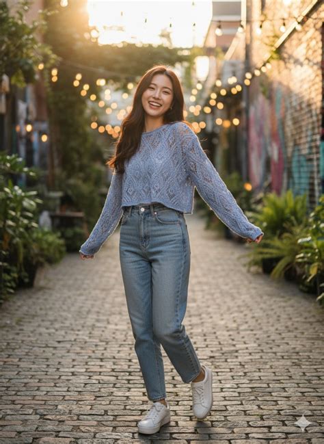 Leaf Lace Jumper - Blue – FIT CHECK