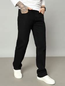DENIM LOOK Loose Fit Men Black Jeans - Buy DENIM LOOK Loose Fit Men ...