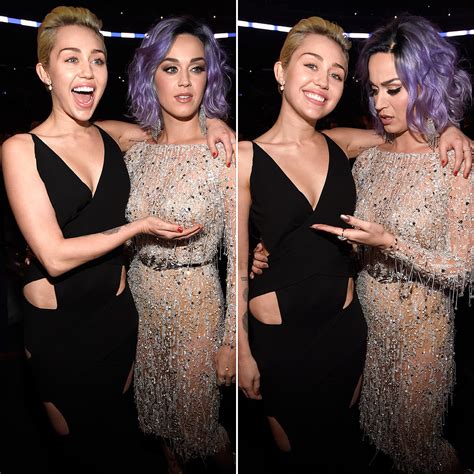Miley Cyrus and Katy Perry Comparing Breast Size😂😂😂 : r/funny