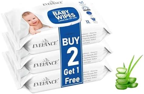 Buy Evelance Soft Cleansing Baby Wipes With Lid, 72 Wipes (Pack of 3 ...