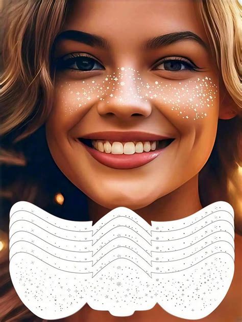 6 Sheets Freckles Face Tattoo Star Freckles Temporary Tattoos Silver ...