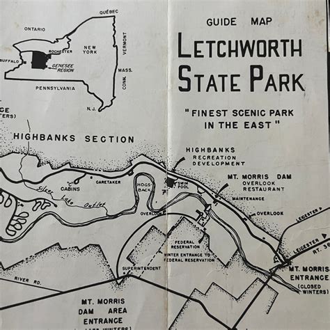 1969 Letchworth State Park Guide Map Castile NY TH9-TM1 - Etsy