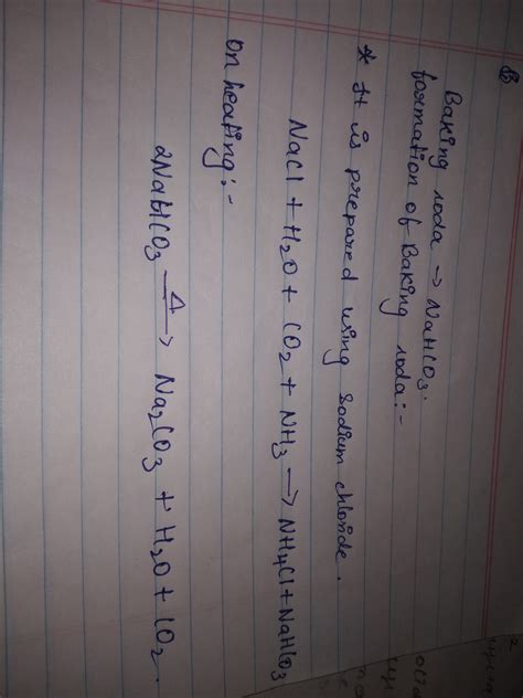 reaction for formation of baking soda and baking powder - Brainly.in