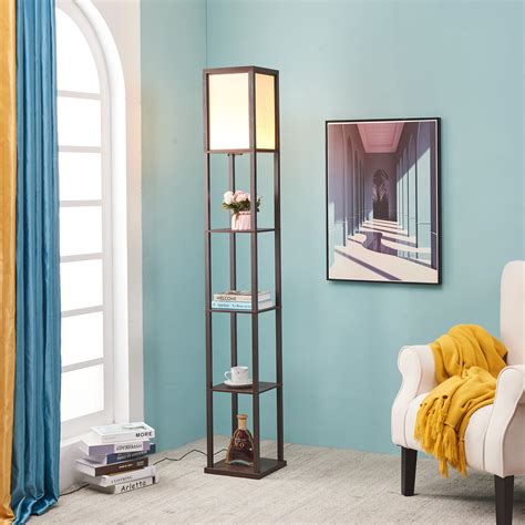 Buy ATAMIN Alvin Floor Lamp with Shelves, Dimmable LED Standing Lamp ...