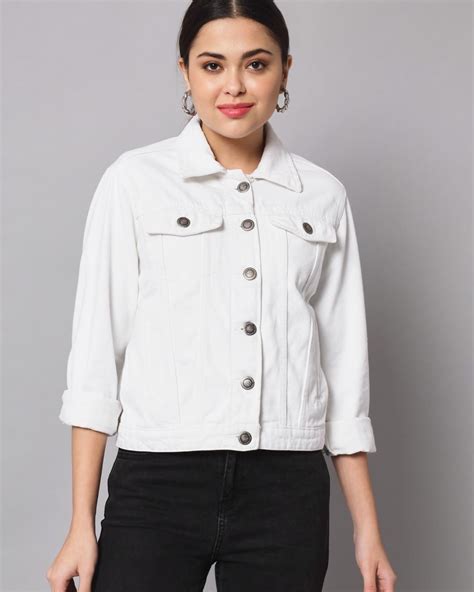 Buy Women's White Denim Jacket Online at Bewakoof