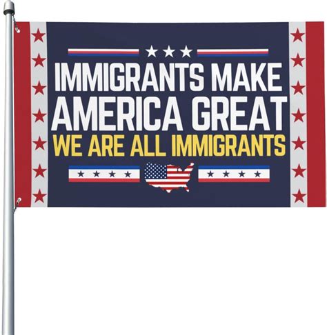 American Immigrants With Flags