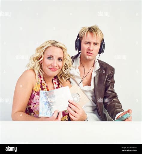 Ian "H" Watkins and Claire Richards from the pop band Steps. February 2002, London, England ...