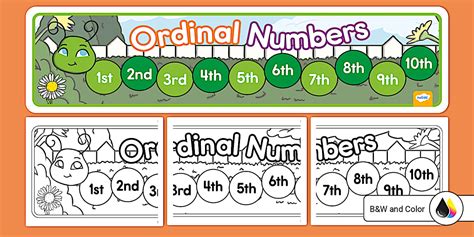 Ordinal Numbers 1-10 Caterpillar Banner