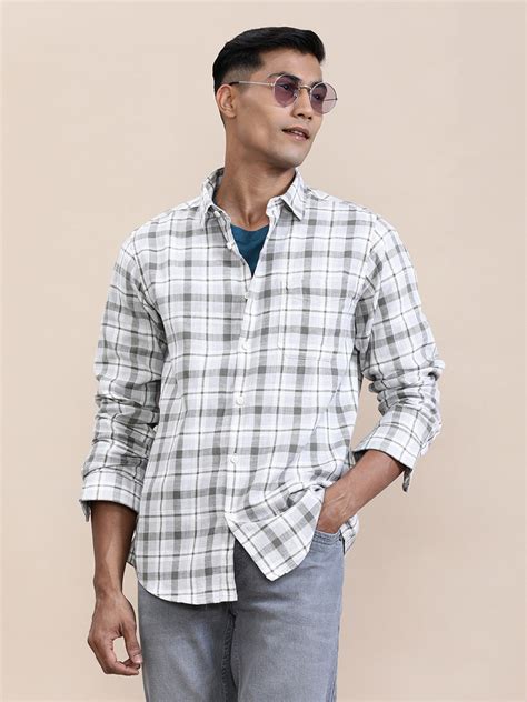 Buy Textured Checked Full Sleeve Shirt – Crocodile
