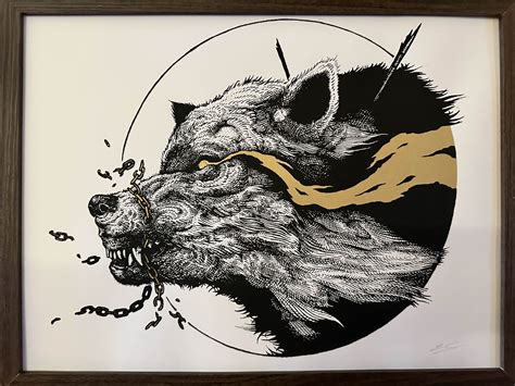 Large Fenrir Art Print (Gold) – Mythk Brewing