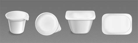 Plastic package for yoghurt and dairy products | Free Vector