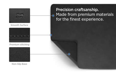 Spigen LD301 Mouse Pad, Velo Vegan PU Leather with Non Slip Rubber Mat ...