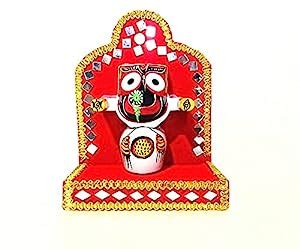 Buy OAG Lord Jagannath Idol Placed on Red Coloured Sinhashan Online at ...
