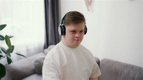 Funny Guy With Down Syndrome Dancing At Home Stock Footage SBV ...