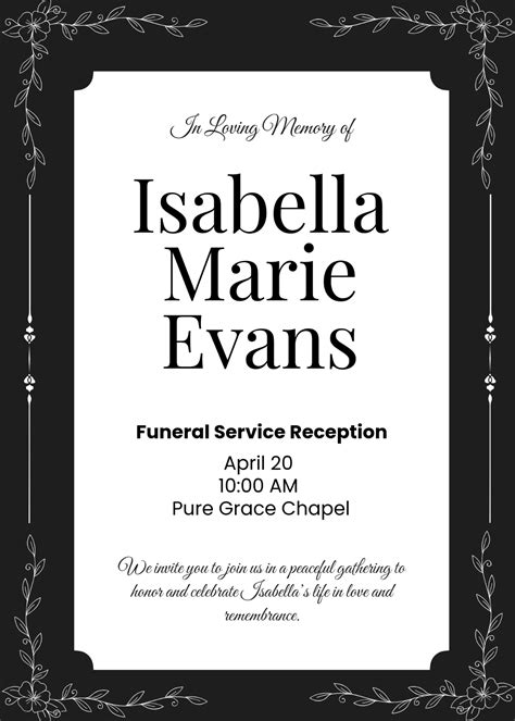 Wake Invitation Spanish Free And Customizable Funeral Templates
