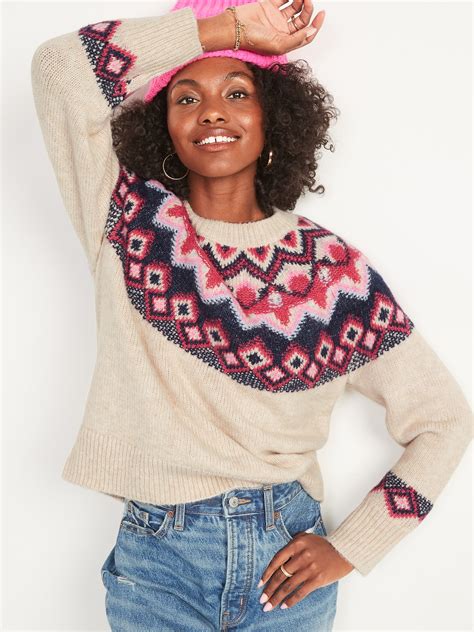 Crew Neck Fair Isle Sweater | Old Navy