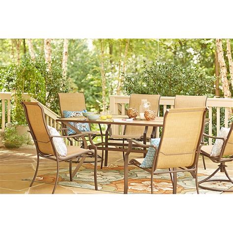 Garden Treasures Eastmoreland Rectangle Outdoor Dining Table W x L ...