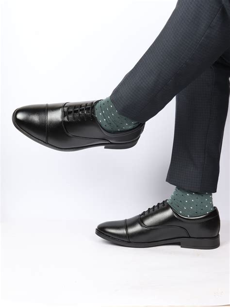 Shop Men Black Formal Office Work Lace-Up Derby Shoes Online