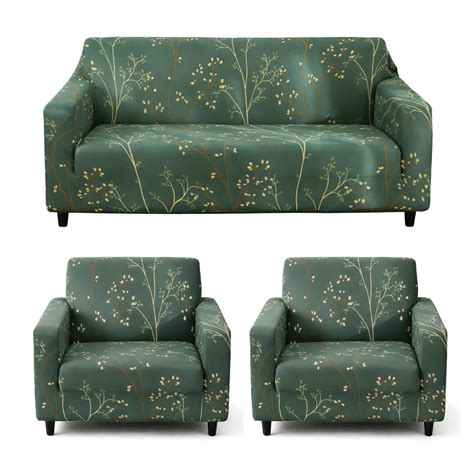 House of Quirk Printed Stretch Sofa Cover, Polyester Spandex Fabric ...