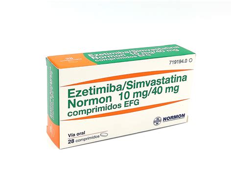 Ezetimiba/Simvastatina Normon Efg 10 Mg/40 Mg 28 Comprimidos - Farmacéuticos