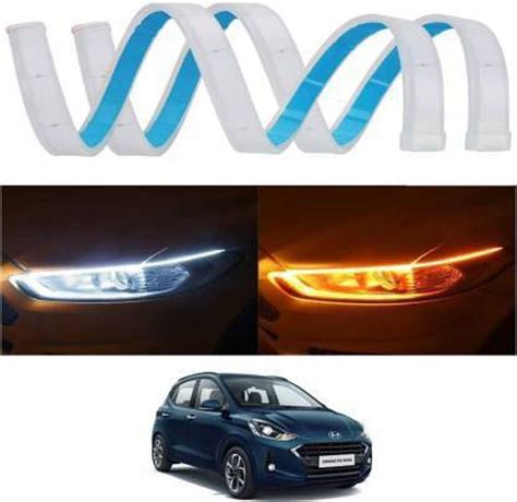 CCE White & Amber Flow LED Sequential Audi light Grand i10 NIOS ...