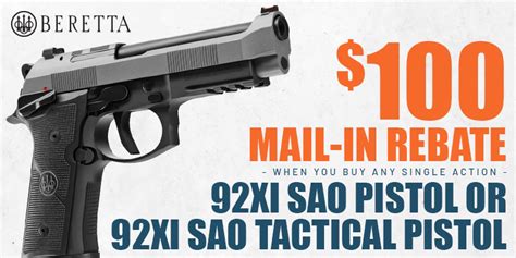 Beretta Rebate: 92XI SAO Rebate | Sportsman's Outdoor Superstore