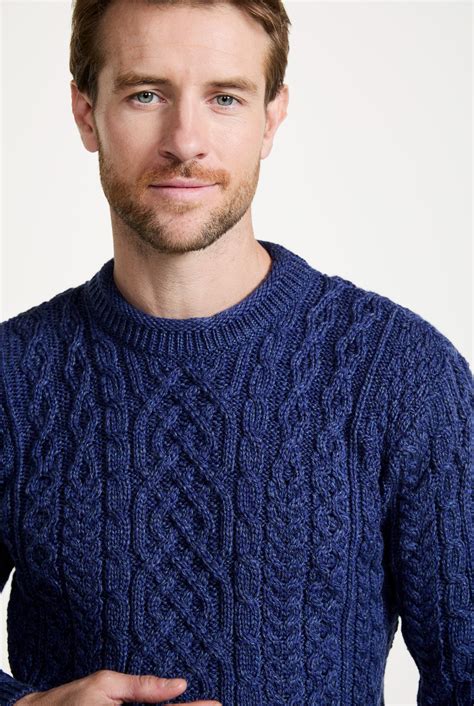 Inishturk Mens Aran Sweater - Navy | Aran Woollen Mills