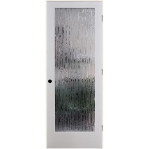 RELIABILT 30-in x 80-in White 1-panel Patterned Glass Solid Core Pine ...