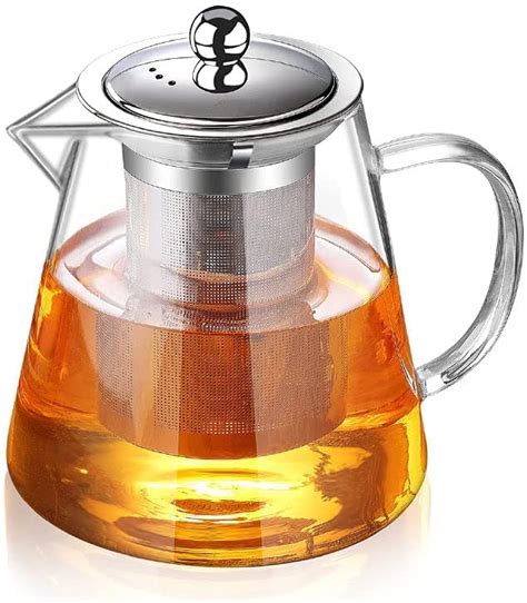 Buy NVRA Premium 550ML Glass Teapot with Removable Infuser | Stovetop ...