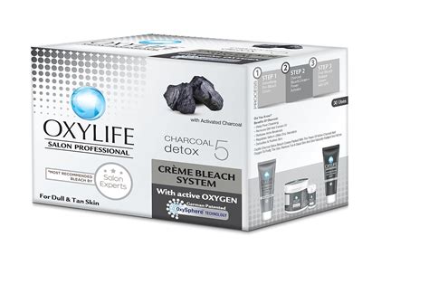 Oxylife Salon Professional Charcoal Detox 5 Creme Bleach Sytem - 310g ...
