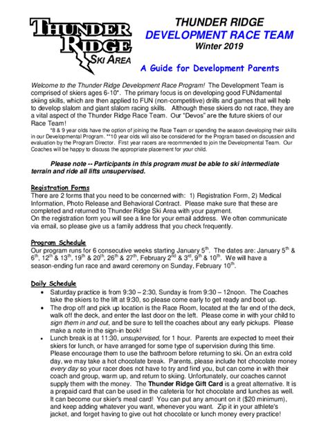 Fillable Online ThunderRidge High School AthleticsHome - Thunder Ridge ...