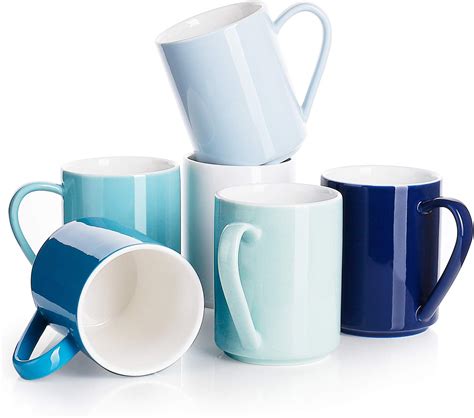 Amazon.com: Nitial 10 Pieces Colored Coffee Mugs Set 12 oz Porcelain ...