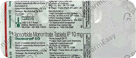 Isonorm 10 MG Tablet (10): Uses, Side Effects, Price & Dosage | PharmEasy