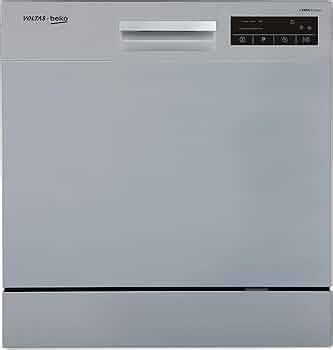 Voltas Beko 8 Place Settings Table Top Dishwasher (DT8S, Silver ...