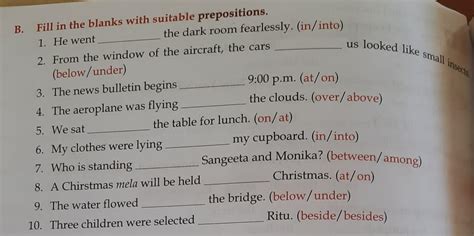 Fill in the blanks with suitable prepositions - Brainly.in