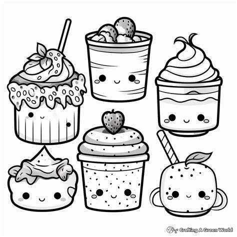 Kawaii Food Coloring Pages - Free & Printable!