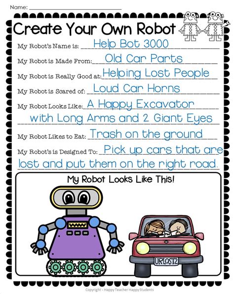 The Robot Writing Activity Worksheet 的图像结果