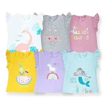 Buy YUV Cotton Regular Fit Baby Girls' T-Shirt (Pack Of 6) (0-6 Months ...