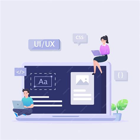 Premium Vector | Ui ux design creating an application design