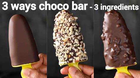3 ingredient choco bar recipe | 3 ways nutty chocobar ice cream