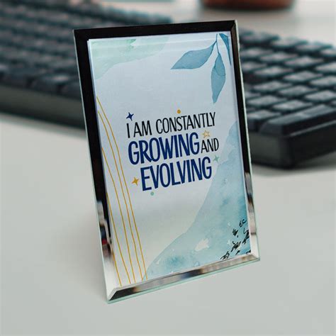 Affirmation Frame Display: Growing & Evolving – Motivational Gifts