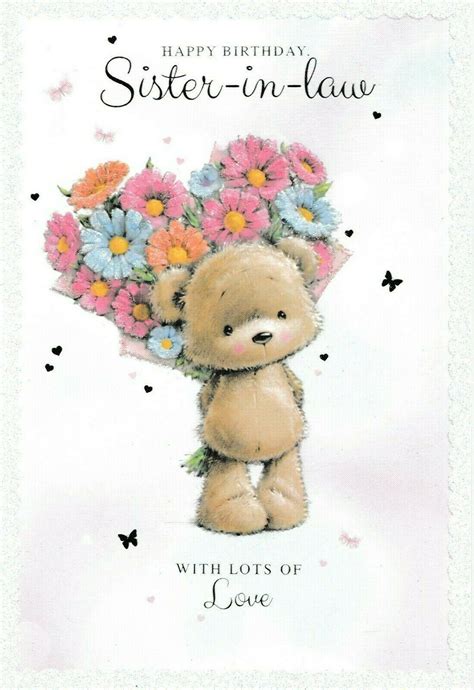 Cute Sister-in-law Happy Birthday Card - 7 X Cards To Choose From ...