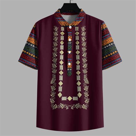 Bohemian Men's Light Beige Barong Short Sleeve Shirt Sublimation Print ...