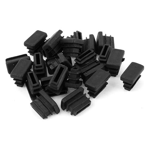 10mm x 20mm Plastic Rectangle Cap Tube Inserts End Blanking 24 Pieces ...