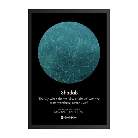 Personalised Star Map with Spotify Song Code – Framora