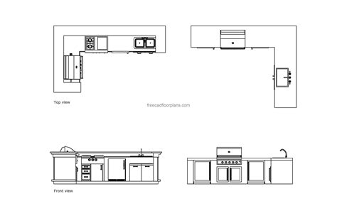 Outdoor Kitchens, AutoCAD Block - Free Cad Floor Plans
