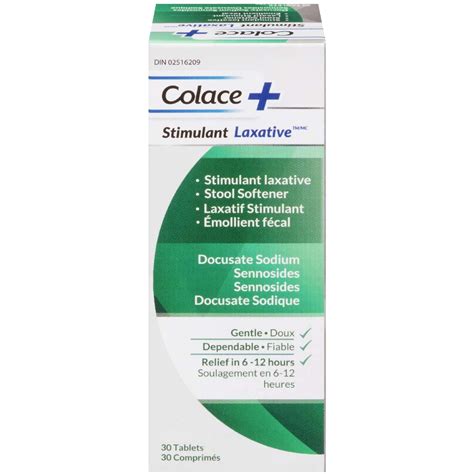 Colace Stimulant Laxative with Docusate Sodium and Senna for Gentle ...