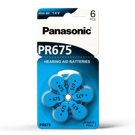 Panasonic Hearing Aid Battery (Size PR675/PR44, Pack of 6 Batteries ...